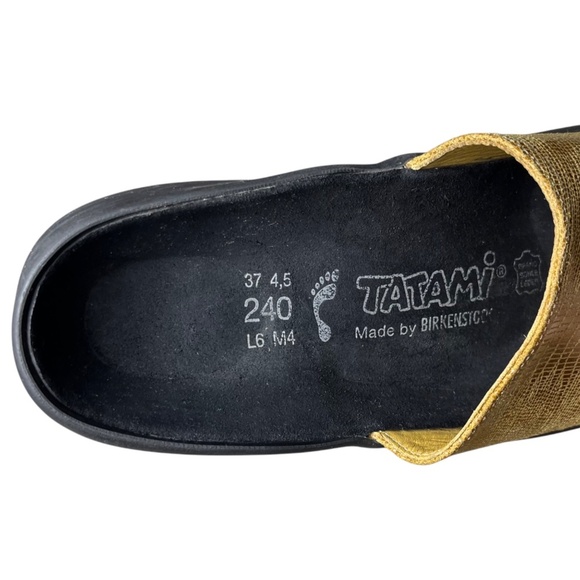 Birkenstock Tatami Bridget Slide Sandals Women's Size 37 6 GOLD Leather Slip On - Picture 9 of 11